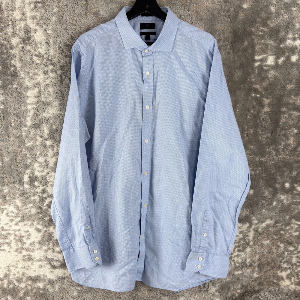 Banana Republic Size XXL Slim Fit Casual Button Shirt Blue Long Sleeve‎ Collar